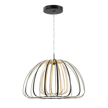 Gigi Modern Glam Metal Adjustable Dimmable Stripe Cage Integrated LED Pendant